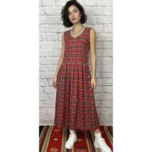 Vintage 90's Bryn Connelly Tartan Plaid Scottish-inspired Jumper Dress